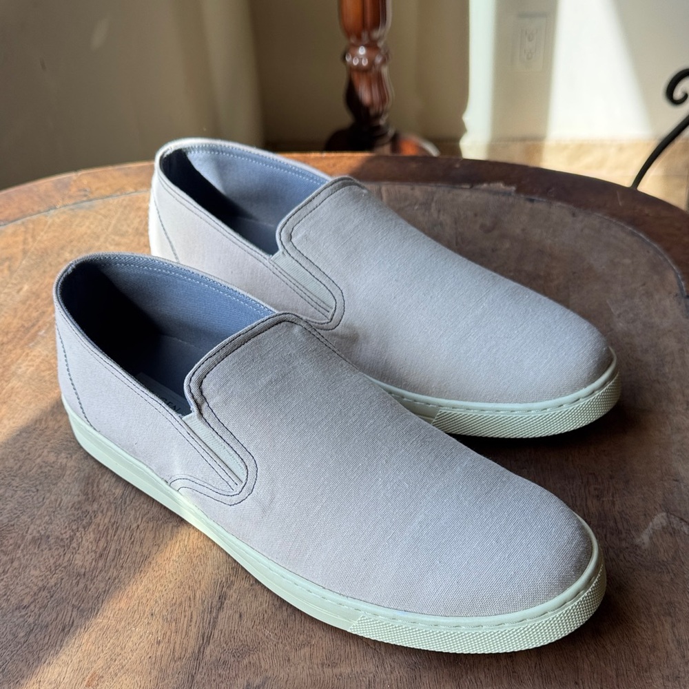 Men's Slip-On Canvas Shoes - Beige Size 11
